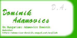 dominik adamovics business card